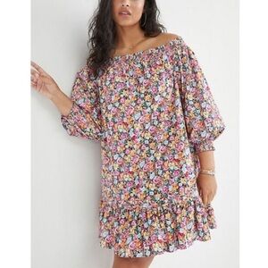 Anthropologie Maeve Off The Shoulder Floral Flounce Mini Dress
